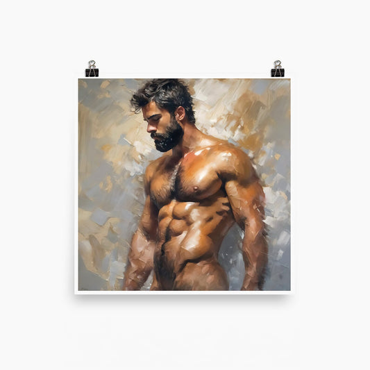 Nude Muscle Hairy Male Torso Portrait Download