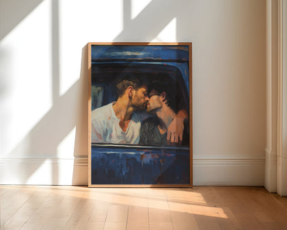 Getaway Car | Gay Couple, Art Print Poster