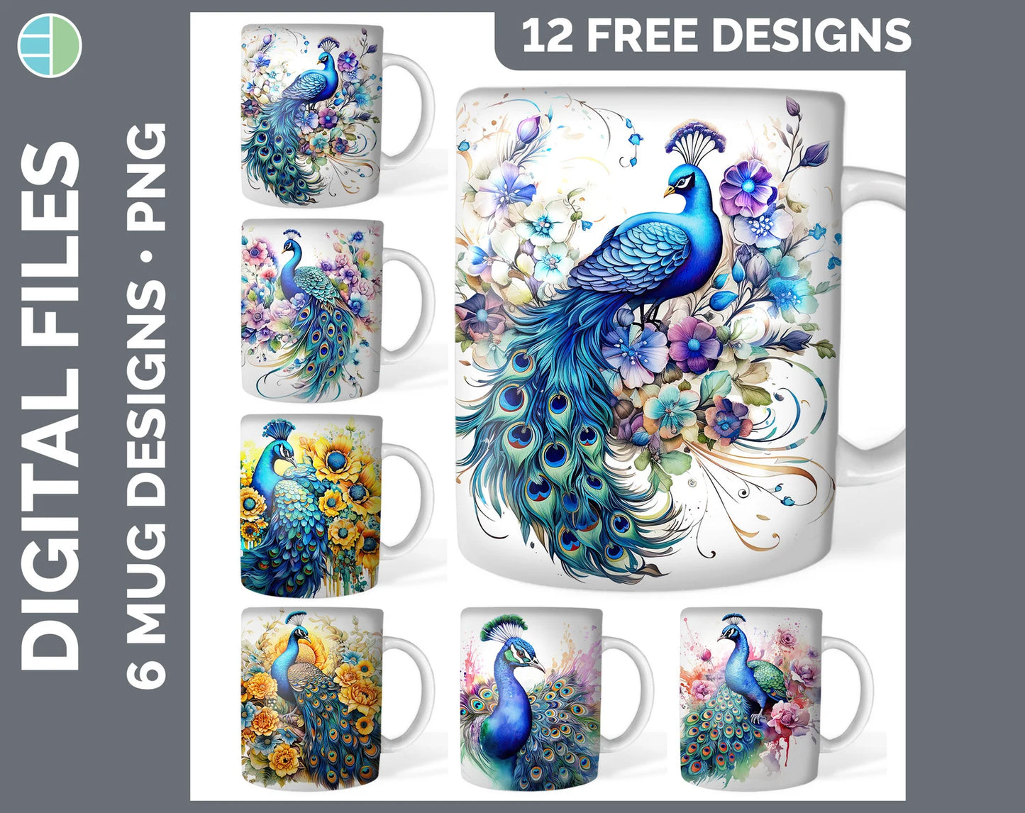 120 Watercolor Mug Wrap Sublimation PNG Mega Bundle