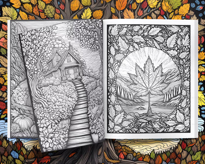 The Colors Of Fall: Whimsical Coloring Book, Autumn Landscapes, Coloring Pages PDF