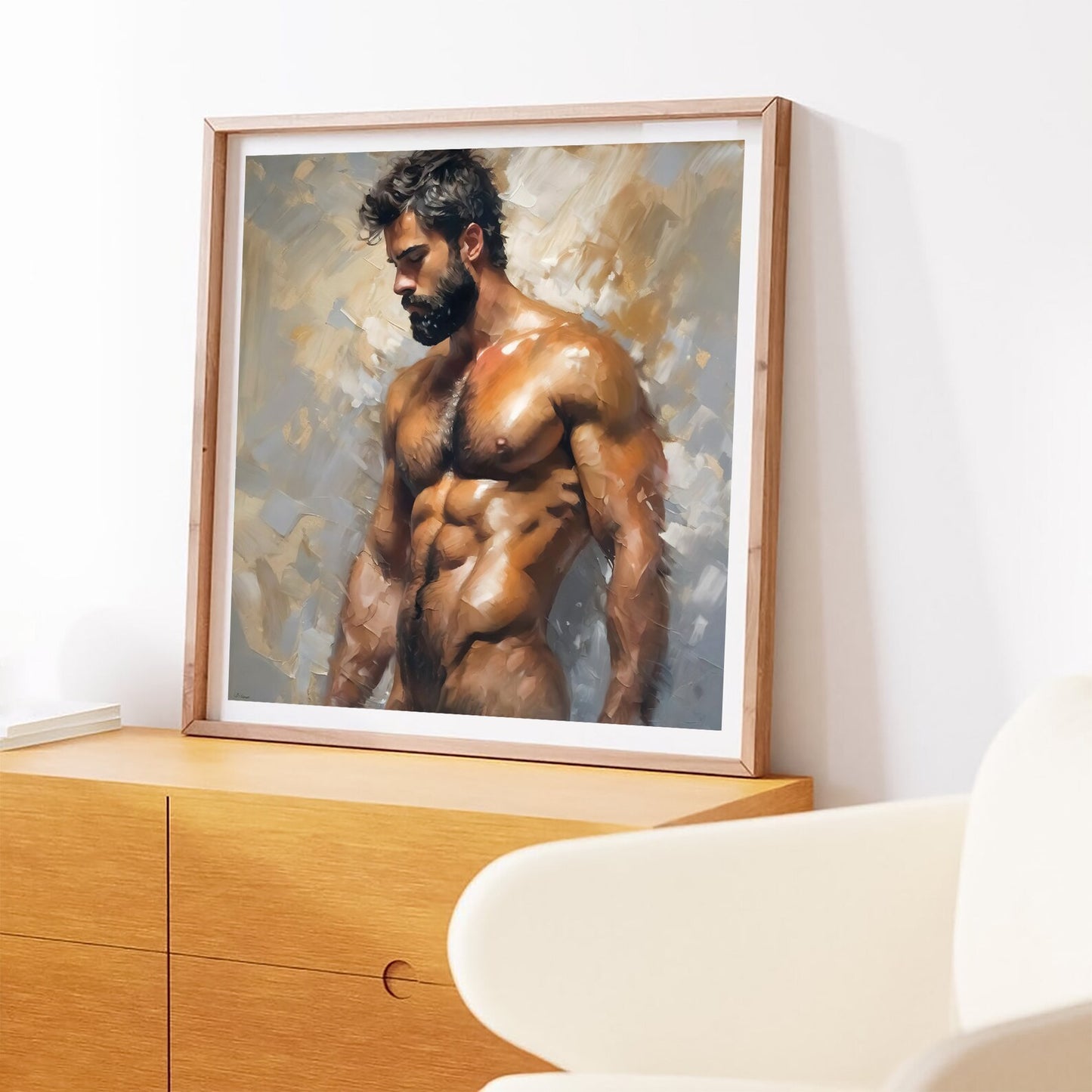Nude Muscle Hairy Male Torso Portrait Download