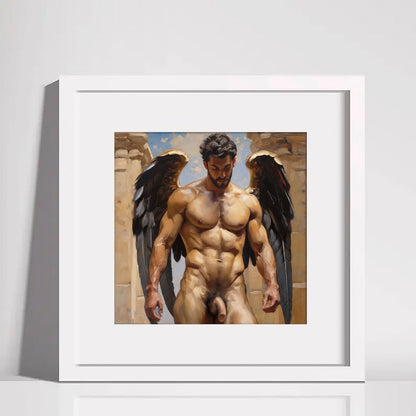 Muscled Man Nude Figure, Angel Wings, Gay Art Download