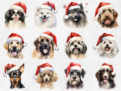 Christmas Dogs 100 Dog Breeds PNG+JPG Clipart Bundle