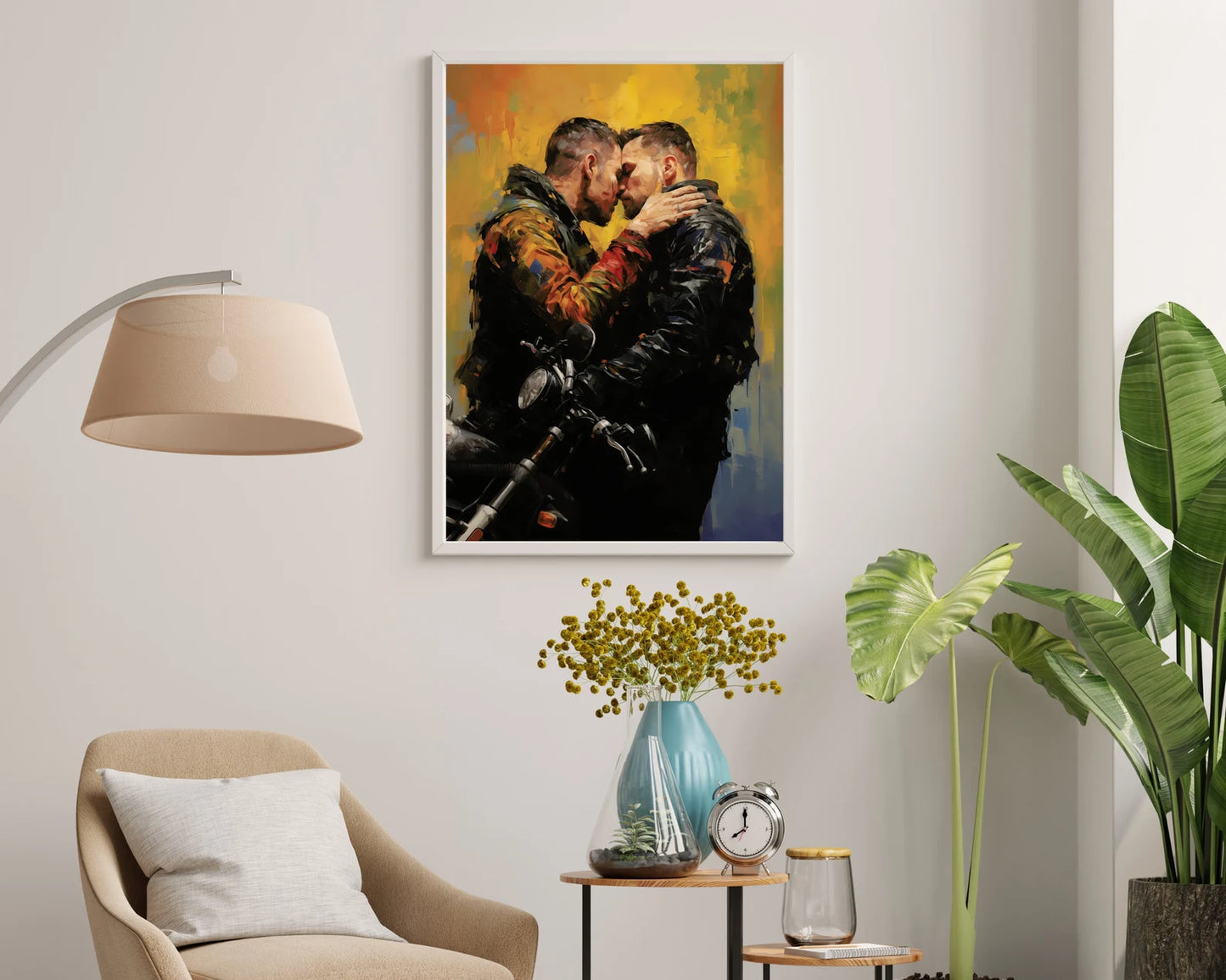 Ride Lovers | Gay Art, Gay Couple Canvas Print Wall Art