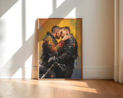 Ride Lovers | Gay Art, Gay Couple Canvas Print Wall Art