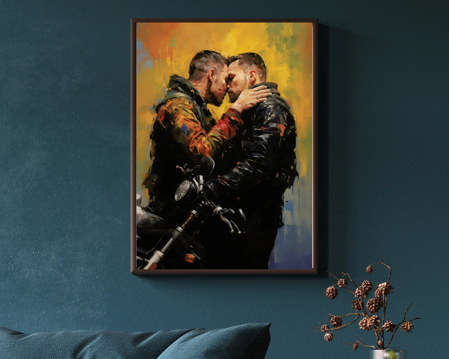 Ride Lovers | Gay Art, Gay Couple Canvas Print Wall Art