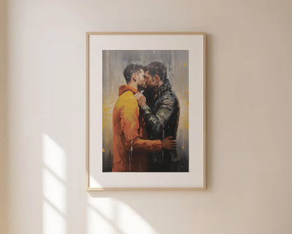 Fall Lovers | Gay Art, Gay Couple,Home Decor Wall Art Download