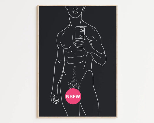 Selfie Lover | Gay Art, Gay Gift, Bedroom Decor Wall Art Download