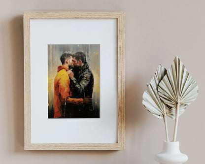 Fall Lovers | Gay Art, Gay Couple,Home Decor Wall Art Download