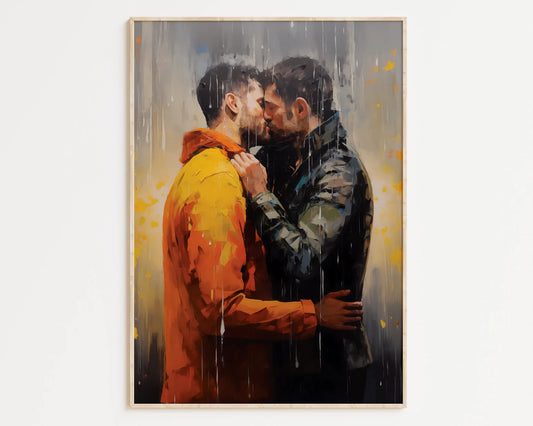 Fall Lovers | Gay Art, Gay Couple,Home Decor Wall Art Download