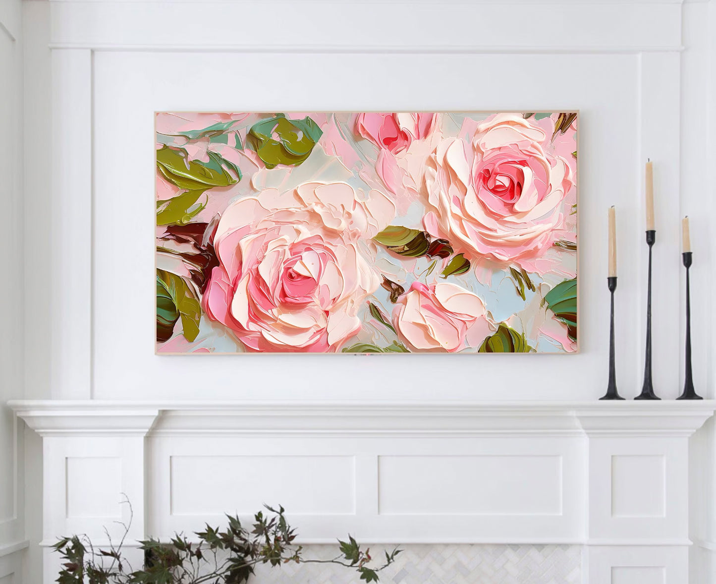 Abstract Pink Rose Frame TV Art