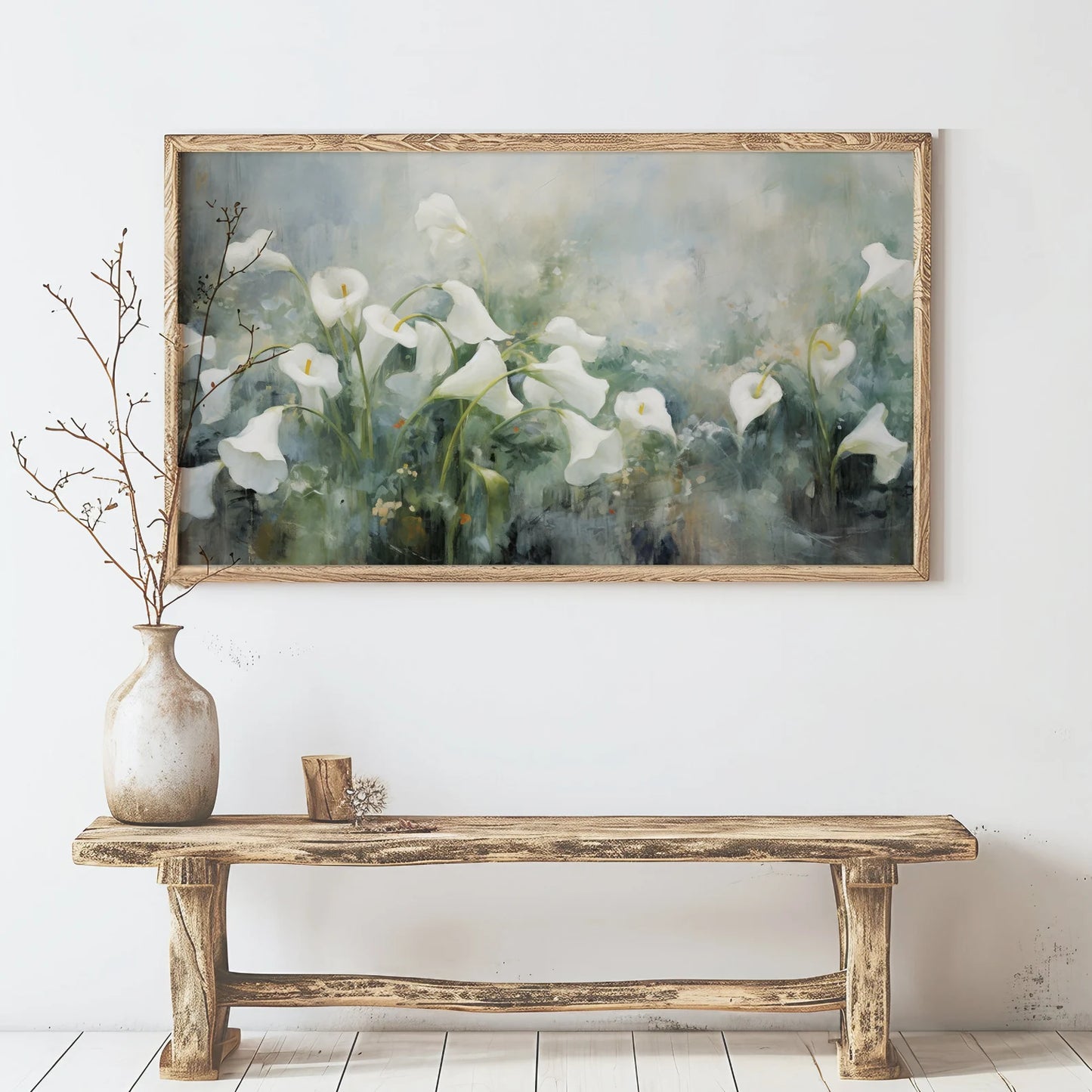 White Calla Lily Painting Frame Art TV, 4K Wallpaper