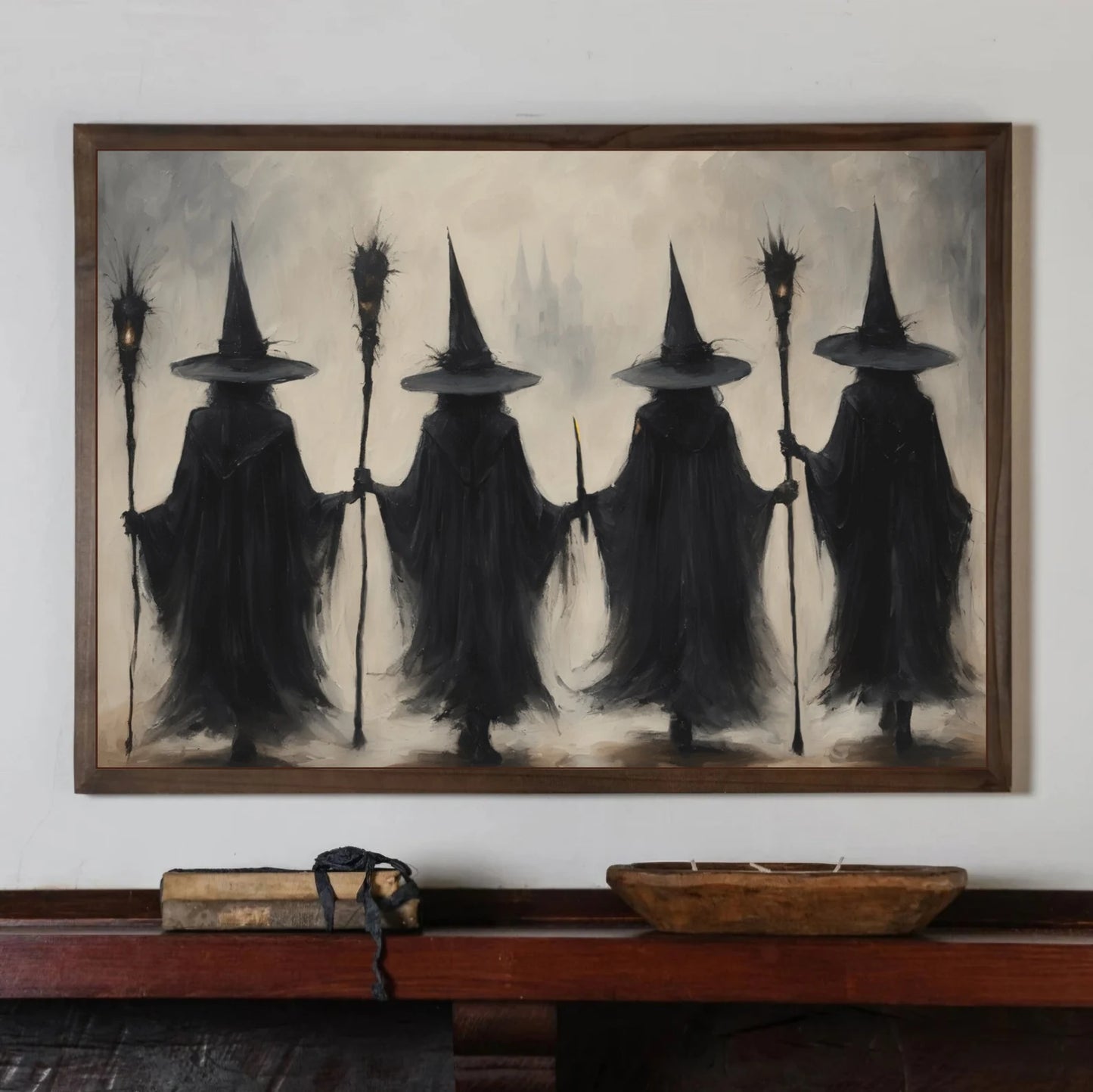 Spooky Witches Coven Halloween Art Print Poster