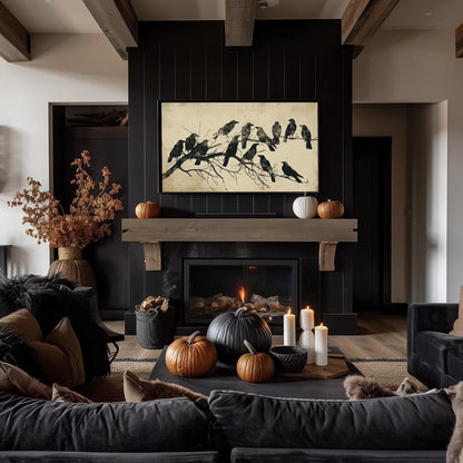 Crows on Branches Halloween Frame TV Art, Wallpaper