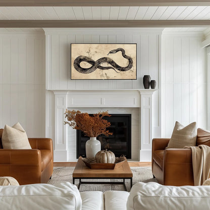 Snake Vintage Drawing Frame TV Art, Wallpaper