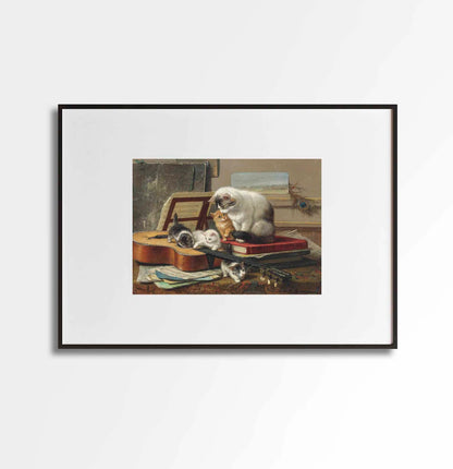 Cat Nursery Art Vintage Painting Wall Art Poster, Cat Lover Gifts