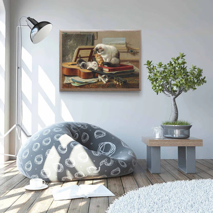 Cat Nursery Art Vintage Painting Wall Art Poster, Cat Lover Gifts