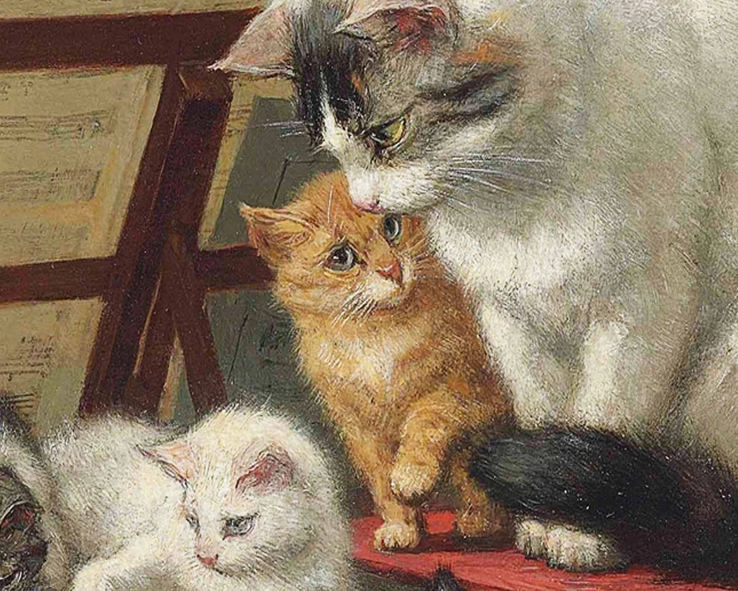 Cat Nursery Art Vintage Painting Wall Art Poster, Cat Lover Gifts