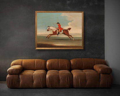 Horse Rider Vintage Painting Art Print, Equestrian Wall Art Poster