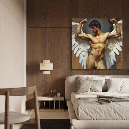 Angelic Male Muscle Man Figure - Canvas Wall Art