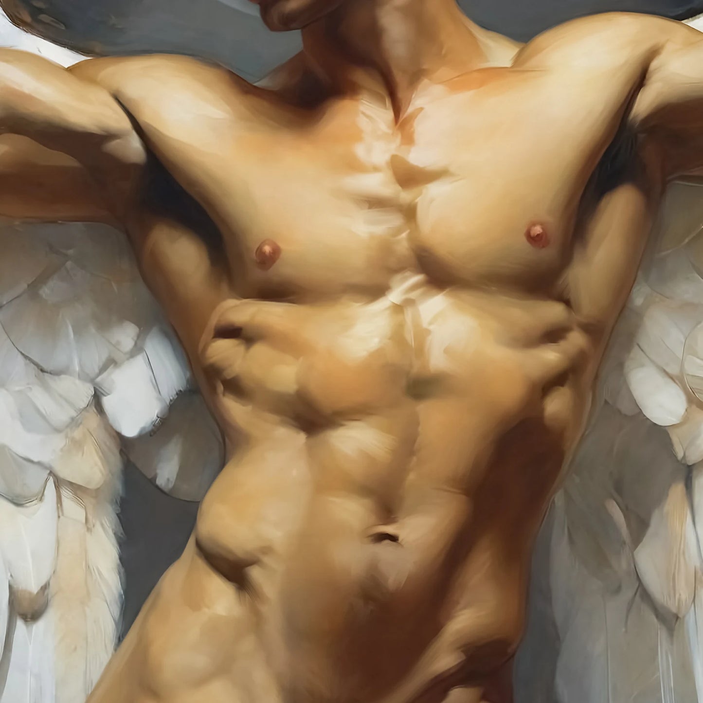 Angelic Male Muscle Man Figure - Canvas Wall Art