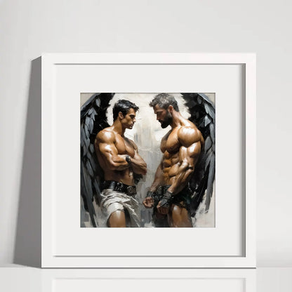 Male Angels Muscle Male Couple Figures - Canvas Wall Art