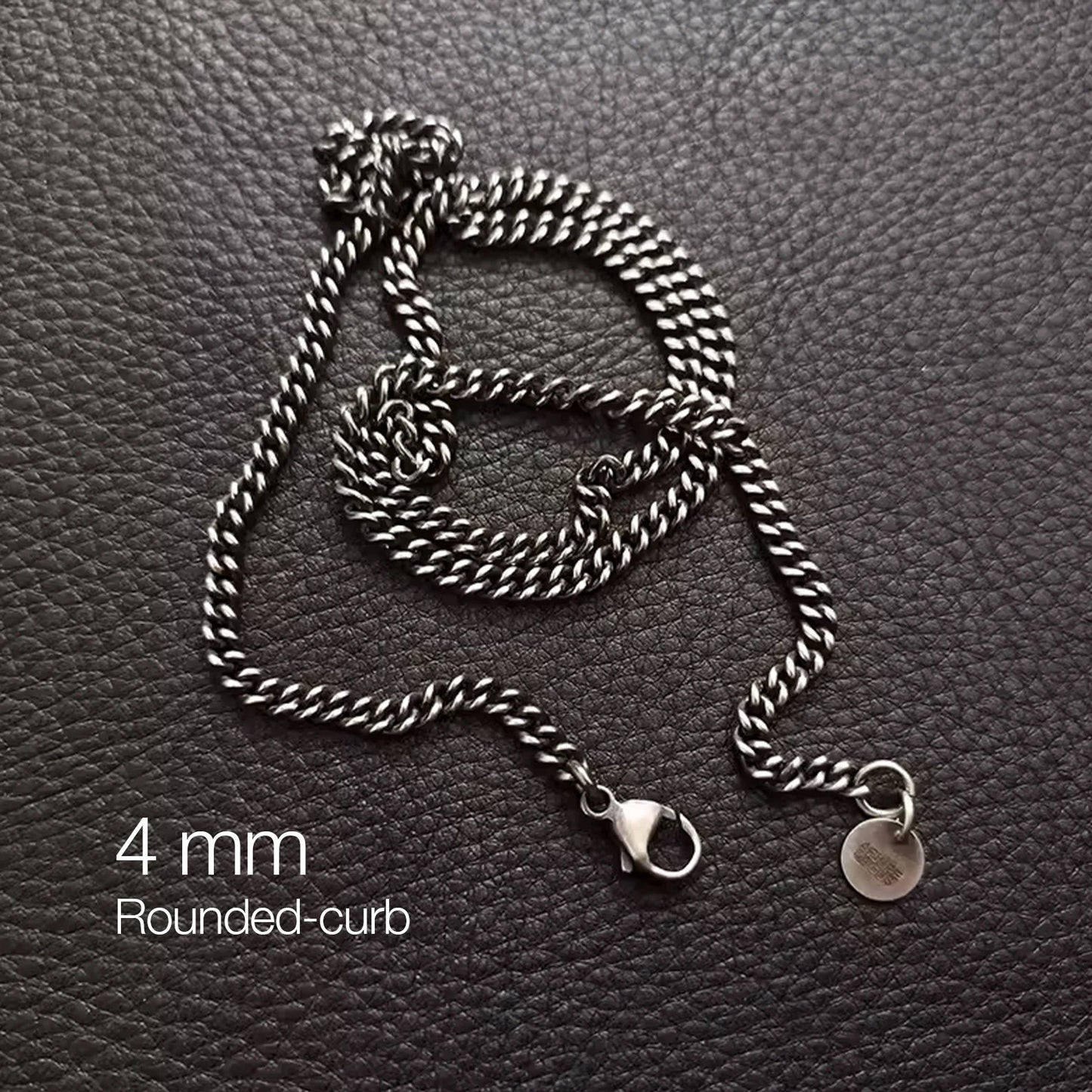 Silver Curb Chain 2mm 3mm 4mm Sterling Silver Chain Necklace, Silver Chain Men Necklace, Silver Essential Chains. Oxidized Silver Chain