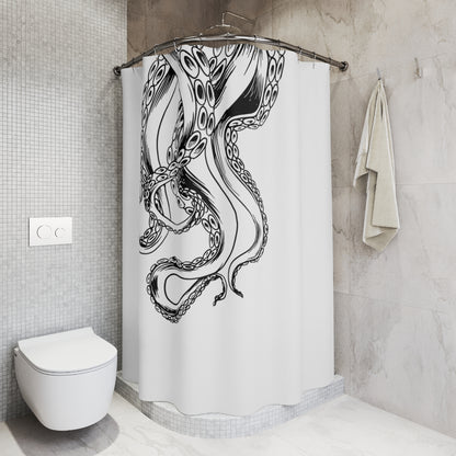 Octopus Tentacles Line Art Shower Curtain (3 colors)