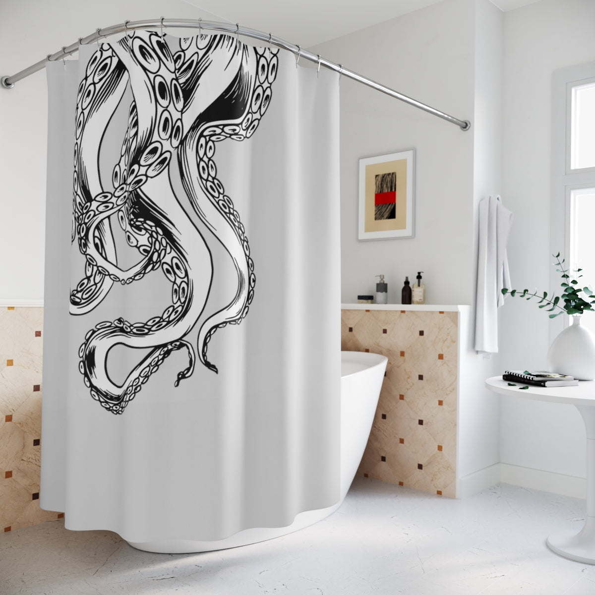 Octopus Tentacles Graphic Shower Curtain (4 colors)