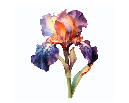Beautiful Irises Flowers Clip Art
