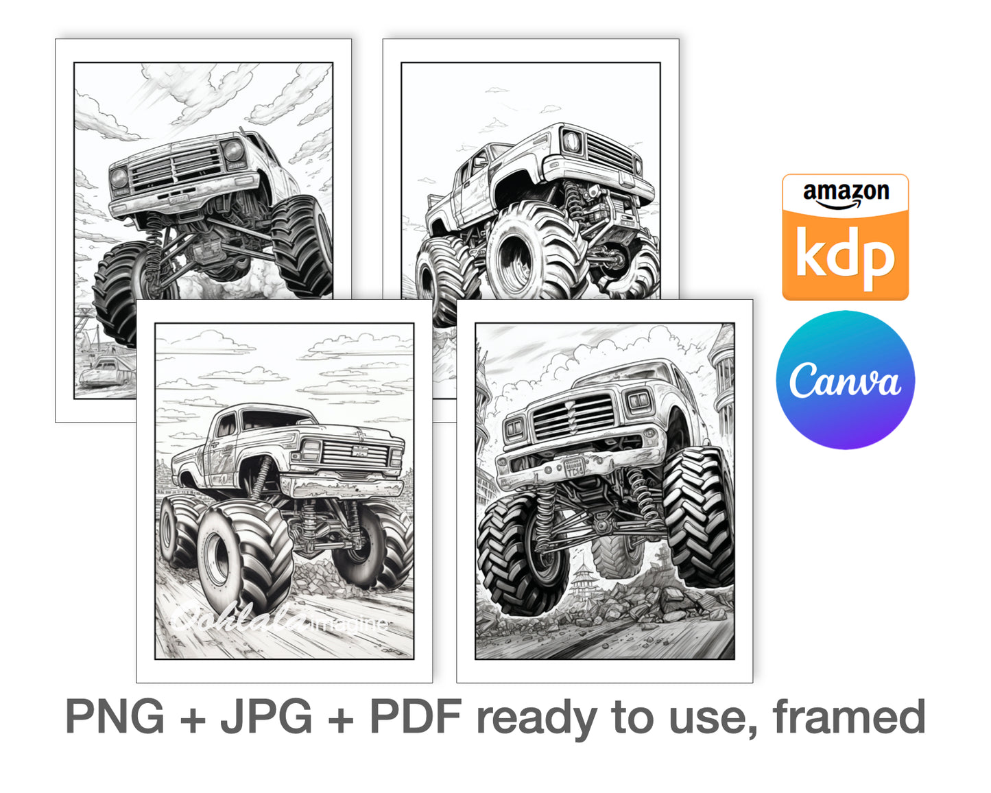 50 Monster Truck Coloring Pages for Stress-Relieving and Relaxation