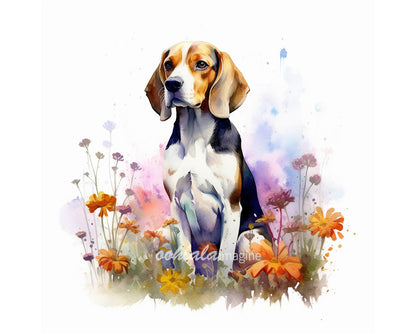 Beagle Watercolor Clipart