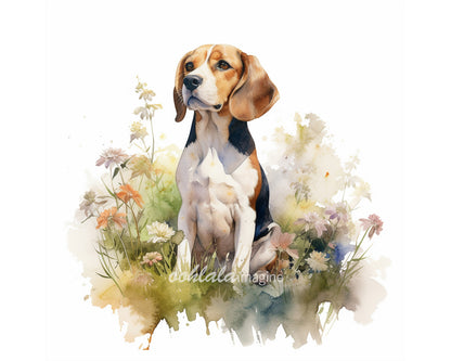 Beagle Watercolor Clipart