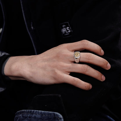 18K Gold Japanese Rose Silver Ring Rosa Multiflora Rose Ring