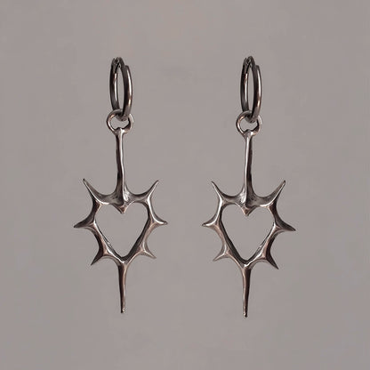 Thorns Hollow Heart Earrings Unisex