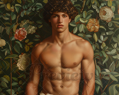 Eden's Adonis Painting, Male Portrait | Digital Download