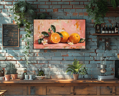 Orange Painting Frame TV Art, Wallpaper
