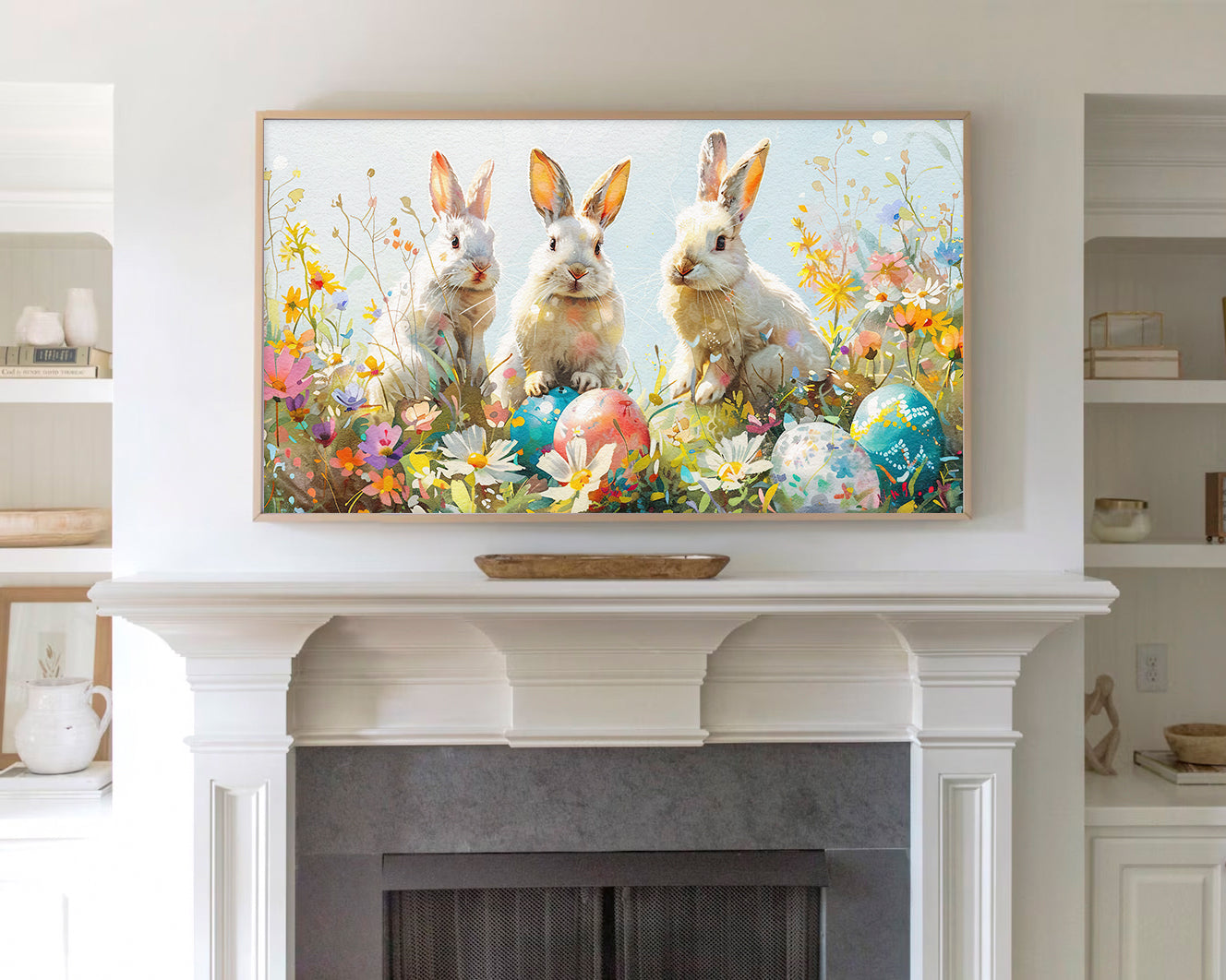Easter Bunny Easter Egg Decor Frame TV Art Wallpaper