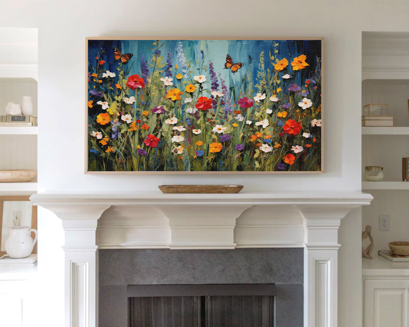 Wildflowers Impressionist Painting Frame TV Art, Wallpaper