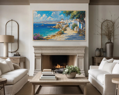 Greece Landscape Painting Frame TV Art Wallpaper
