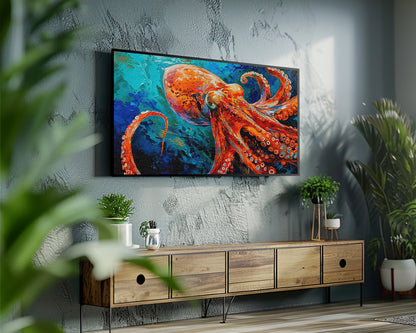 Octopus Underwater Painting Frame TV Art Wallpaper