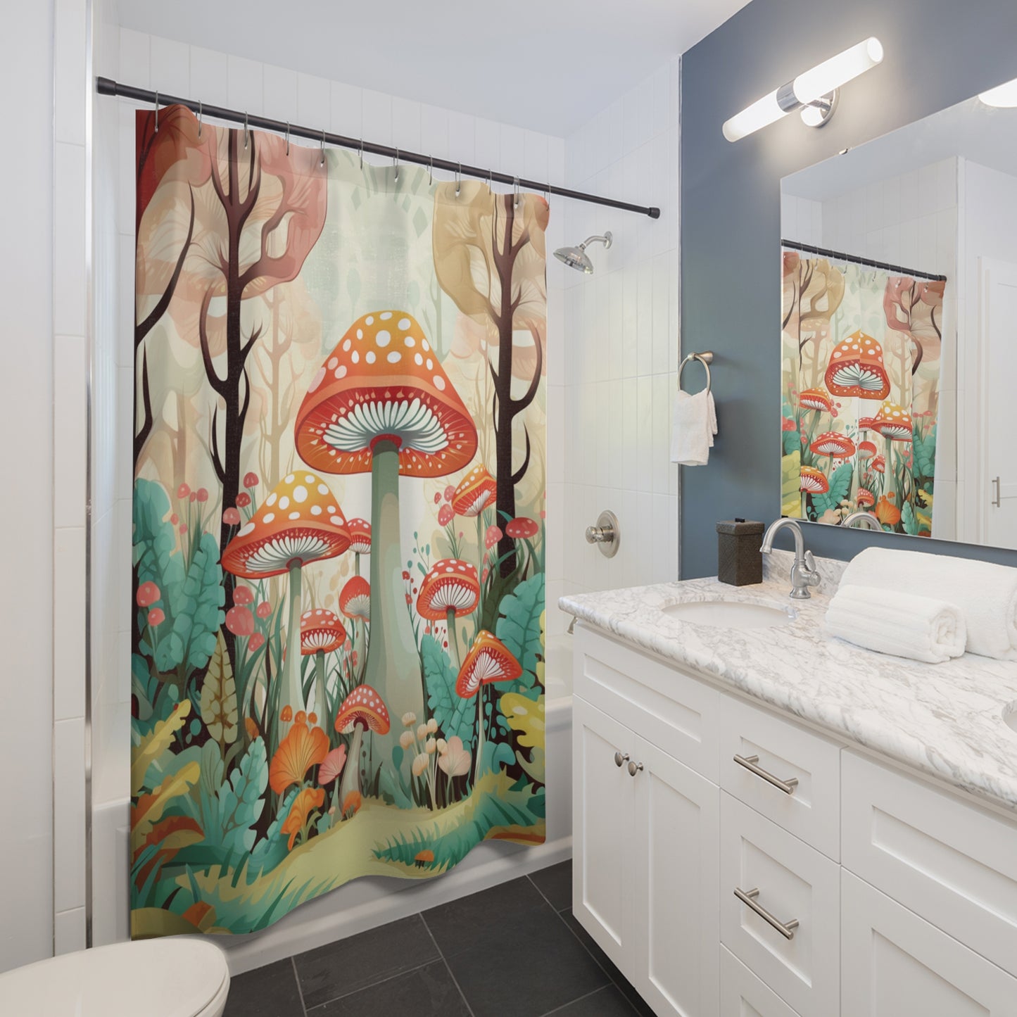 Whimsical Mushroom Forest Shower Curtain