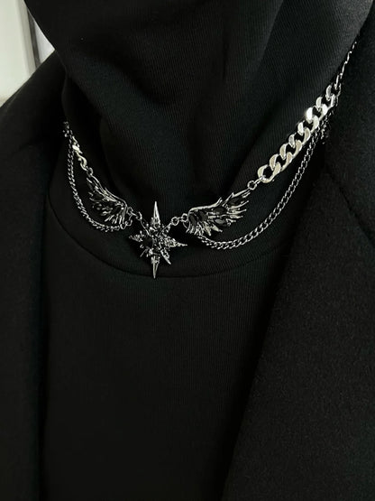 Dark Angel Wings Choker Necklace