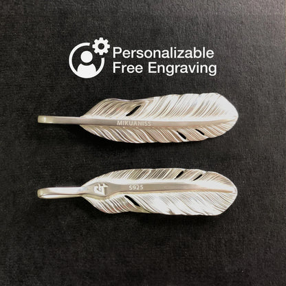 Best Deal: Personalized Custom Engraving Silver Feather