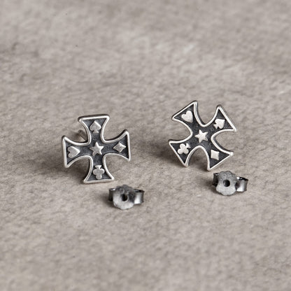 Poker Cards Symbols Stud Earrings