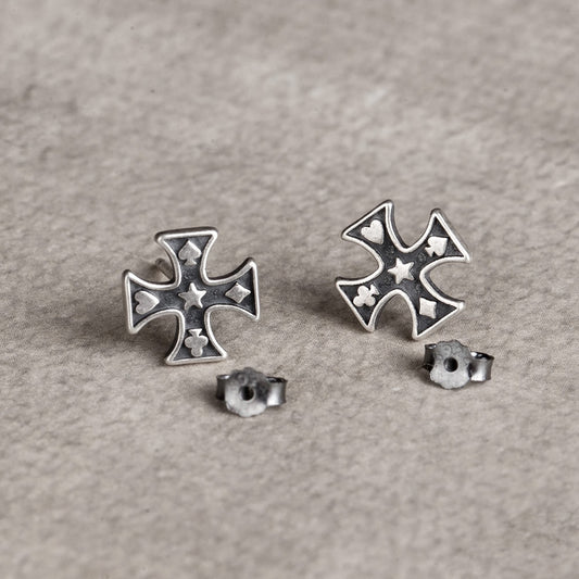 Poker Cards Symbols Stud Earrings