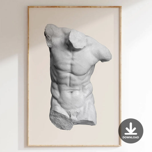 Male Torso Statue Print Digital download