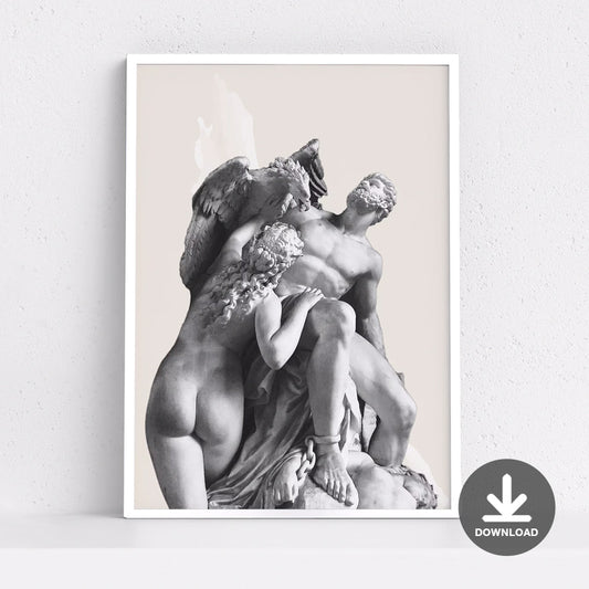 Prometheus Statue, Wall Art, Titan Greek Mythology Art