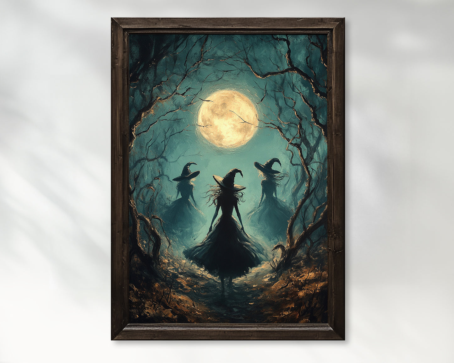 Witch in the Moonlight Woodland Wall Art Poster