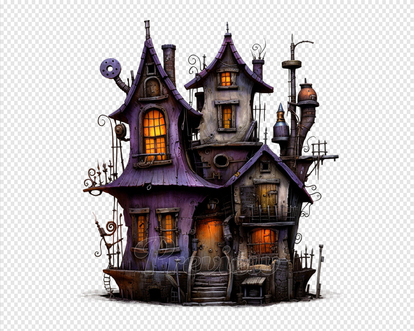 Whimsical Spooky Houses, Halloween Haunted House